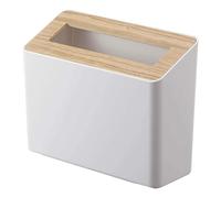 YAMAZAKI 5231 RIN Poubelle de table en résine ABS et bois Blanc Design minimaliste