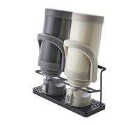 Yamazaki 5410 Tower Bottle Drying Stand with Tray, Black, Steel/ABS Resin, 32 x 12 x 17 cm