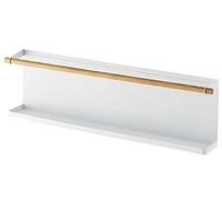 Yamazaki 5475 Tosca Support Mural, Blanc, Acier/Bois, Minimaliste, 62.5 x 9.5 x 18 c m