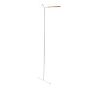 Yamazaki 5550 TOWER Leaning Corner Coat Hanger, white, Steel/Wood, 48.5 x 31.5 x 160 cm
