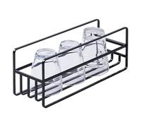 Yamazaki 5644 TOWER Slim Mug & Glass Rack, black, Steel/Silicone, 11 x 33.2 x 12 cm