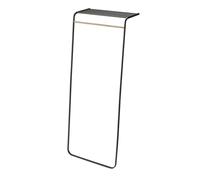 YAMAZAKI 7079 TOWER Leaning Coat Hanger with Shelf, black, Steel/Wood, 60 x 46 x 160 cm