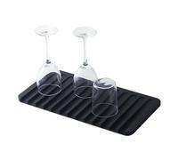 Yamazaki 7448 FLOW Draining Mat, black, Silicone, 38 x 20 x 1.2 cm