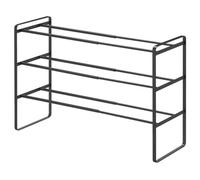 YAMAZAKI 7556 FRAME Étagère à chaussures extensible à 3 niveaux, noir, Acier, minimaliste, 25 x 41-70 x 46 cm (L x L x H)