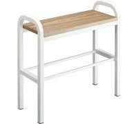 YAMAZAKI Meuble à chaussures 4787 TOWER – acier/contreplaqué, planche en bois, blanc, 48×19×46 cm