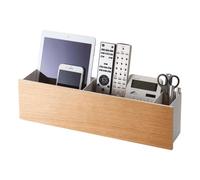 YAMAZAKI Boîte de rangement pour la maison | Acier | Organiseur de bureau, taille unique, frêne
