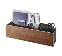 YAMAZAKI Boîte de rangement pour la maison | Acier | Organiseur de bureau, taille unique, noyer