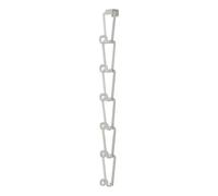 Yamazaki CHAIN Organisateur suspendu pour sac à main, en acier - taille S, format compact, 6 crochets modulables, rangement gain de place, porte ou placard - 8 x 7,5 x 77 cm, design japonais, blanc
