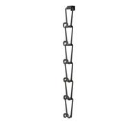 Yamazaki CHAIN Organisateur suspendu pour sac à main, en acier - taille S, format compact, 6 crochets modulables, rangement gain de place, porte ou placard - 8 x 7,5 x 77 cm, design japonais, noir