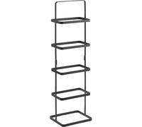 YAMAZAKI Étagère à chaussures TOWER haute – acier 5 niveaux (5 paires), étroite 18×22×77,5 cm – noir