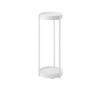 Yamazaki - Support 2 niveaux pour plantes sur roulettes blanc