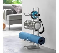 Yamazaki Support pour appareils de fitness pour tapis de yoga et rouleau de fibres 3 étagères blanc