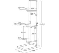 Yamazaki Support pour appareils de fitness pour tapis de yoga et rouleau de fibres 3 étagères noir