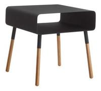 Yamazaki - Table de chevet moderne en métal et bois Noir G