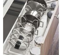 Yamazaki Tower 3840 support réglable pour casseroles et couvercles, blanc