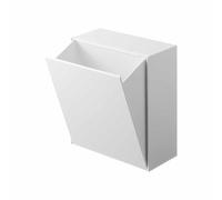 Yamazaki TOWER Boîte de rangement à crochet adhésif, 2 L, en ABS - petite poubelle pour salle de bain, cuisine ou toilettes, WC - 8.7-16 x 17 x 20 cm, design japonais, blanc
