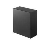 YAMAZAKI TOWER Boîte de rangement à crochet adhésif, 2 L, en ABS - petite poubelle pour salle de bain, cuisine ou toilettes, WC - 8.7-16 x 17 x 20 cm, design japonais, noir