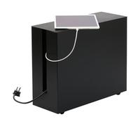Yamazaki TOWER Boîte rangement pour câbles, en acier - avec roulettes, solution gestion des câbles, bureau, organiser les prises - 40 x 15 x 34,5 cm, design japonais, noir