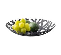 YAMAZAKI TOWER Corbeille à fruits en forme de nid, en acier - pour comptoir de cuisine, panier rond, bol décoratif - 26 x 26 x 4,5 cm, design japonais, noir
