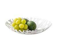 Yamazaki TOWER Corbeille à fruits en forme de nid, en acier - pour comptoir de cuisine, panier rond, bol décoratif - 26 x 26 x 4,5 cm, design japonais, blanc