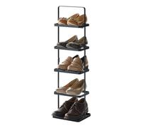Yamazaki TOWER Étagère à chaussures haute, en acier -porte chaussures à 5 niveaux, pour 5 paires, étroite, rangement - 18 x 22 x 77,5 cm, design japonais, noir