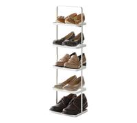Yamazaki TOWER Étagère à chaussures haute, en acier -porte chaussures à 5 niveaux, pour 5 paires, étroite, rangement - 18 x 22 x 77,5 cm, design japonais, blanc