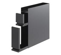 YAMAZAKI TOWER Étagère coulissante 2 niveaux pour épices et assaisonnements, en acier - organiseur, support, condiments, épices, cuisine - 50-93 x 12,5 x 52,5 cm, design japonais, noir