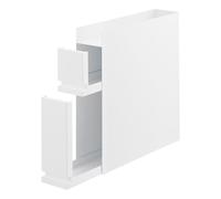 Yamazaki TOWER Étagère coulissante 2 niveaux pour épices et assaisonnements, en acier - organiseur, support, condiments, épices, cuisine - 50-93 x 12,5 x 52,5 cm, design japonais, blanc