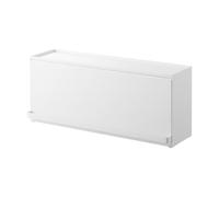 YAMAZAKI Tower Étagère de Rangement Semi-fermé, en Acier - Couvercle Coulissant, Cuisine, Plan de Travail, comptoir - 17,7 x 60 x 25,2 cm, Design Japonais, Blanc
