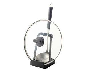 Yamazaki TOWER Ladle & Pot Lid Stand BK