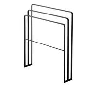 Yamazaki Tower Porte-Serviettes sur Pied, en Acier - 3 Branches, Stable, Salle de Bain, Douche, Baignoire, lavabo - 14 x 70 x 81 cm, Design Japonais, Noir