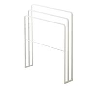 Yamazaki Tower Porte-Serviettes sur Pied, en Acier - 3 Branches, Stable, Salle de Bain, Douche, Baignoire, lavabo - 14 x 70 x 81 cm, Design Japonais, Blanc