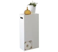 Yamazaki Tower Support pour Papier Toilette, en Acier - jusqu'à 8 Rouleaux, Rangement Compact Gain de Place pour Salle de Bain, WC, hygiénique - 12,5 x 23 x 48 cm, Design Japonais, Blanc