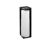 Yamazaki Tower Support pour Papier Toilette Vertical, en Acier - jusqu'à 3 Rouleaux, Rangement Compact Gain de Place pour Salle de Bain, WC, hygiénique - 11,5 x 11,5 x 38,5 cm, Design Japonais, Noir