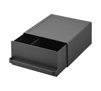 Yamazaki Tower Tiroir Coulissant pour comptoir, en Acier - Organiseur, Plateau, Cuisine, Plan de Travail - 27,5 x 22,2 x 11,5 cm, Design Japonais, Noir