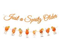 Yamobi Aperol Spritz Bar Bannière décorative - Guirlande à paillettes Aperol, autocollant Aperol, verres d'Aperol et guirlande lumineuse Aperol pour décoration de fête de Noël et arbre d'Aperol