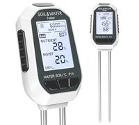 YAMRON Humidimètre numérique 7 en 1 pour plantes avec EC/TDS/fertilité/PH/TEMP/MOIS/intensité de la lumière du soleil, écran LCD, test de sol pour jardinage, agriculture et plantes d'extérieur