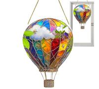 Yanayi Décoration de Montgolfière | Lanterne Montgolfière en Verre Acrylique Teinté,Ornements Décoratifs Extérieurs pour Jardin et Véranda
