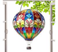 Yanayi Montgolfière - Lanterne Montgolfière en Verre Acrylique Teinté | Ornements Décoratifs Extérieurs pour Jardin et Véranda