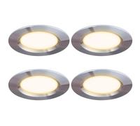 YanFeiYit Spot LED encastrable ultra plat pour meubles - 12 V - 3 W - Découpe du trou de 55 mm - Avec câble de 2 m - Pour armoires à miroir, vitrines, meubles et armoires (4 x chrome 3000 K)