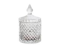 YANG11FAN Repas quotidiens Beurrier en verre transparent rayé for bonbons, vase de cuisine, porte-coton-tige
