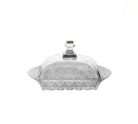 YANG11FAN Repas quotidiens Boîte à beurre carrée en verre transparent avec couvercle for ustensiles de maison et cuisine, blanche