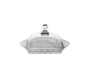 YANG11FAN Repas quotidiens Boîte à beurre carrée en verre transparent avec couvercle for ustensiles de maison et cuisine, blanche