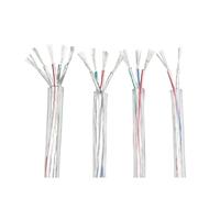 YANGC Cordon d'alimentation Transparent 1~20m, 28/26/24/22/20/18/16awg, câble en cuivre étamé isolant en PVC, 2 3 4 5 cœurs, fil électronique for lumière LED(4 cores,2 METERS_22AWG)