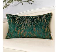 Yangest Housse de Coussin décorative rectangulaire en Velours avec Motif de Branches pour canapé, Chambre à Coucher, Salon, 30,5 x 50,8 cm, Vert