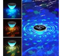 Yanghad Accessoire Piscine, Lumiere Solaire, Lampe Piscine Led Etanche, Projecteur, pour Jacuzzi, Jardin, SPA, Fête