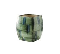 YANGJINGOZ-2025 Pot de Fleur Jardinière en Céramique avec Trou De Drainage - Pot Fleurs Moderne for Plantes D'intérieur Et D'extérieur Décoration Jardin, Vert Plantateur extérieur(Petit)