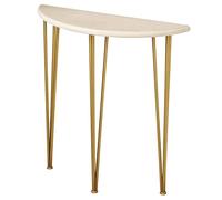 YANGLLYJ Console Demi Lune, Table D'entrée Étroite Moderne avec Pieds en Métal pour Couloir et Salon(Gold,100x25x90cm/39x10x35in)