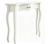 YANGLLYJ Console en Bois, Meuble Derriere Canapé Traditionnelle avec Tiroir et Pieds Cabriole pour Couloir et Salon(White,80x26x85cm/32x10x34in)