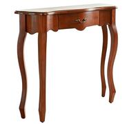 YANGLLYJ Console en Bois, Meuble Derriere Canapé Traditionnelle avec Tiroir et Pieds Cabriole pour Couloir et Salon(Brown,80x26x85cm/32x10x34in)